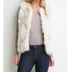 F21 faux fur vest